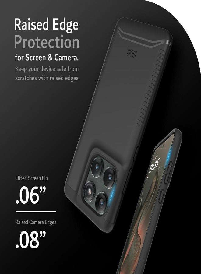 توديا جراب TUDIA Merge [بمواصفات عسكرية] مصمم لهاتف Motorola Edge 2025 5G - [تم اختباره ضد السقوط] غطاء حماية مزدوج الطبقات مقاوم للصدمات، رفيع، شديد التحمل، لجرابات Moto Edge 2025 (أسود، أساسي) - Image 4