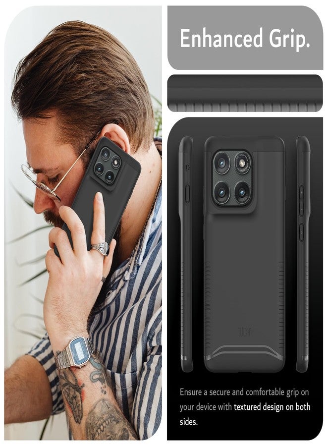 توديا جراب TUDIA Merge [بمواصفات عسكرية] مصمم لهاتف Motorola Edge 2025 5G - [تم اختباره ضد السقوط] غطاء حماية مزدوج الطبقات مقاوم للصدمات، رفيع، شديد التحمل، لجرابات Moto Edge 2025 (أسود، أساسي) - Image 3