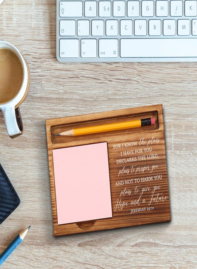 akeke Bible Verse Jeremiah 29:11 Gifts Sticky Note Holder, for I Know The Plans I Have for You Inspirational Motivational Quotes Religious Scripture Self-Stick Note Pad Holders GAA35 - Image 3