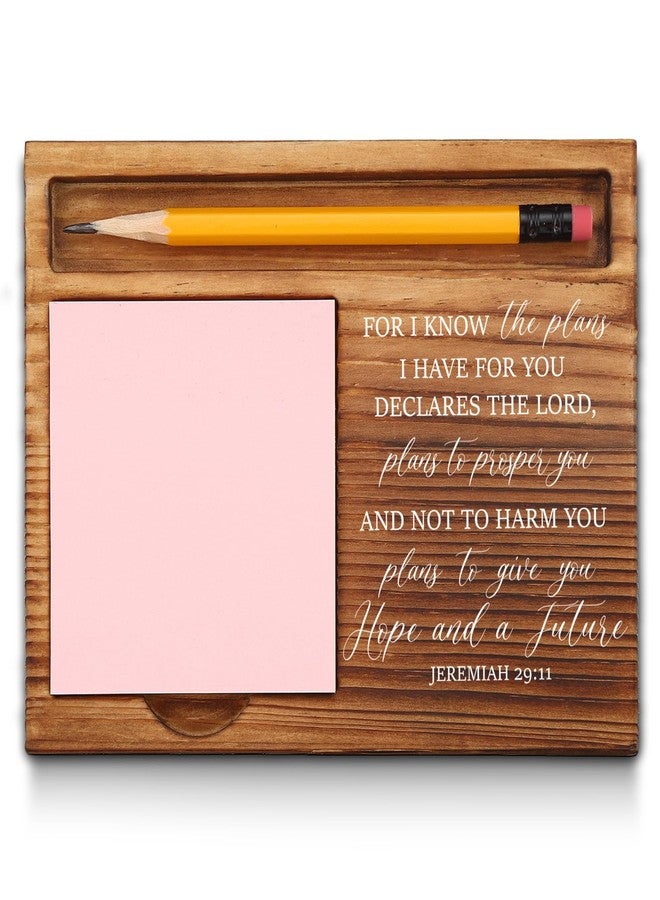 akeke Bible Verse Jeremiah 29:11 Gifts Sticky Note Holder, for I Know The Plans I Have for You Inspirational Motivational Quotes Religious Scripture Self-Stick Note Pad Holders GAA35 - Image 1
