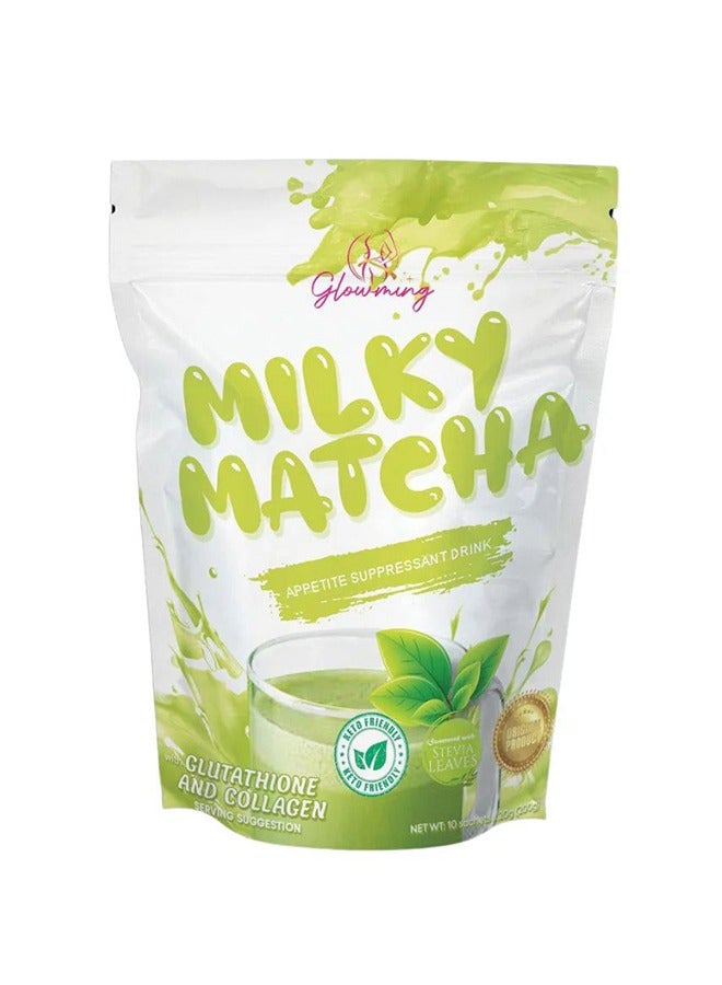 Cc Glowming Shape by CC Milky Matcha Appetite Suppresent Drink 10 Sachets x 21g - Image 1