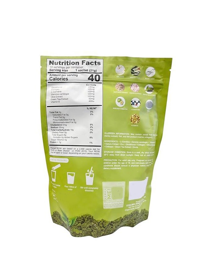 Cc Glowming Shape by CC Milky Matcha Appetite Suppresent Drink 10 Sachets x 21g - Image 2