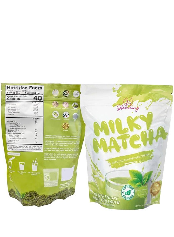 Cc Glowming Shape by CC Milky Matcha Appetite Suppresent Drink 10 Sachets x 21g - Image 3