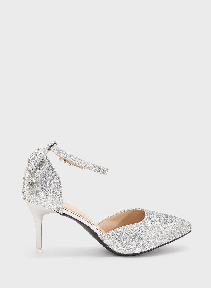 Ella Limited Edition Glitter Bow Back Pump  - Image 1