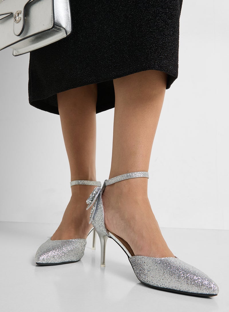 Ella Limited Edition Glitter Bow Back Pump  - Image 5
