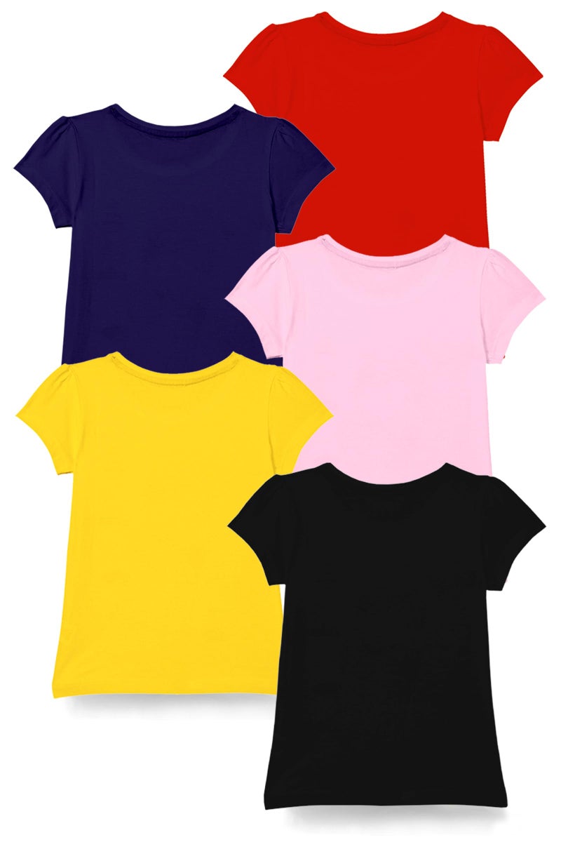 Kuchipoo Girls Regular Fit Half Sleeves Cotton T-Shirts (KUC-TSHRT-451, 9-10 Years, Multi-Colored) - Image 2