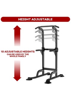 RUIYADA Power Tower Pull Up Bar and Dip Station Adjustable Height Dip Stand Home Gym Adjustable Multi-Function Fitness Strength Multi-Functional Strength Training Fitness Workout Station  - Image 4