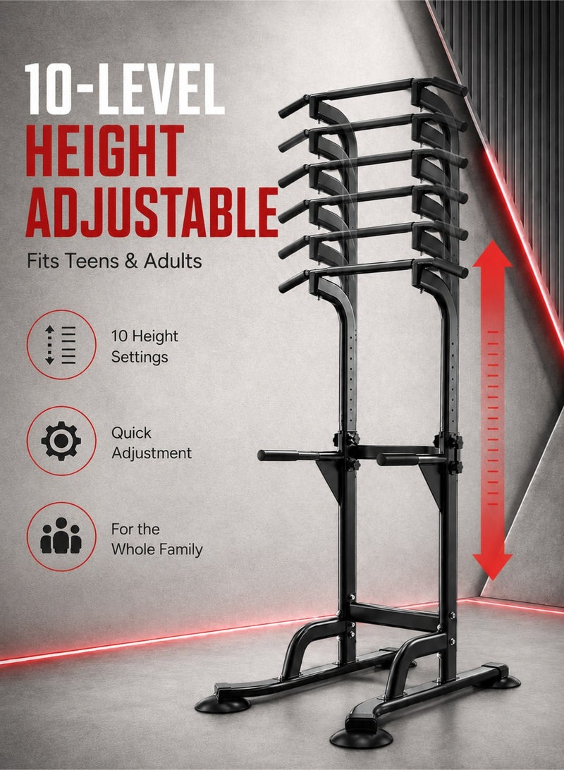 RUIYADA Power Tower Pull Up Bar and Dip Station Adjustable Height Dip Stand Home Gym Adjustable Multi-Function Fitness Strength Multi-Functional Strength Training Fitness Workout Station - Image 3