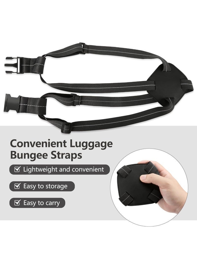Arabest أحزمة الأمتعة للحقائب، أحزمة بونجي للأمتعة لتثبيت الحقائب، مستلزمات السفر للحقائب لإضافة حقيبة - Image 3
