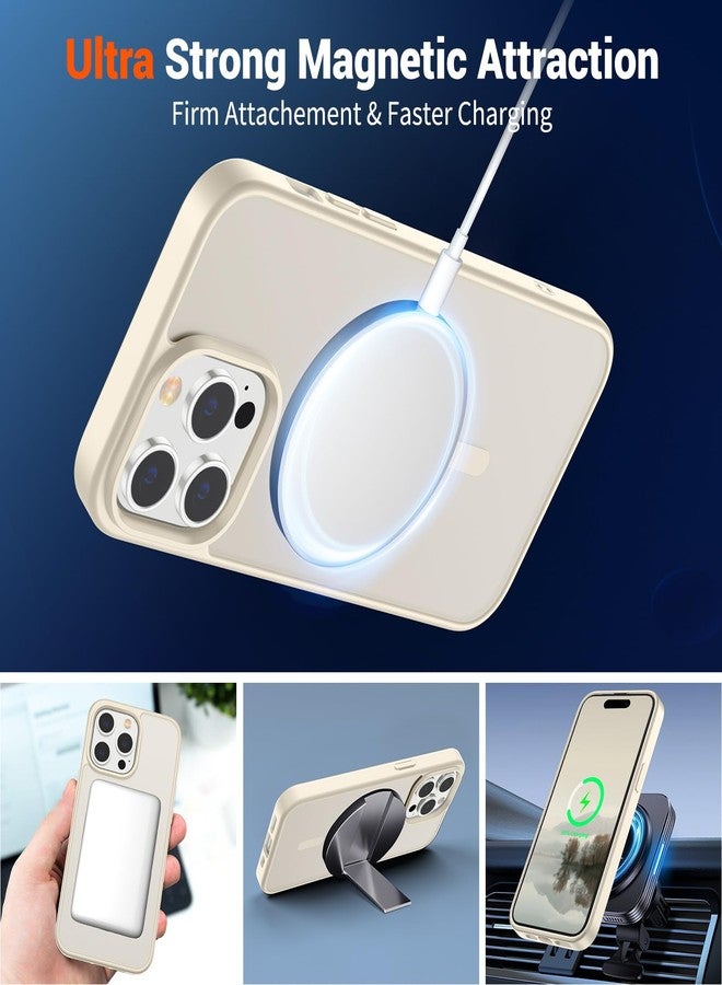 SUPFINE Magnetic for iPhone 14 Pro Max Case (Compatible with MagSafe) (Military Grade Drop Protection) Slim Translucent Matte Shockproof with Anti-Fingerprint Phone Case,Antique White - Image 5