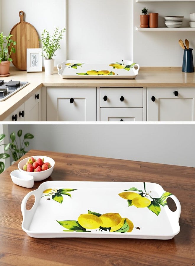 ريستون لويد صينية تقديم من الميلامين من ريستون لويد، طراز كاليبسو بيسكس، بمقابض، مستطيلة الشكل، لون ليمون، خفيفة الوزن، متينة، متعددة الاستخدامات، للاستخدام الداخلي والخارجي، والتخييم، لتقديم الطعام، لون ليمون طازج - Image 5