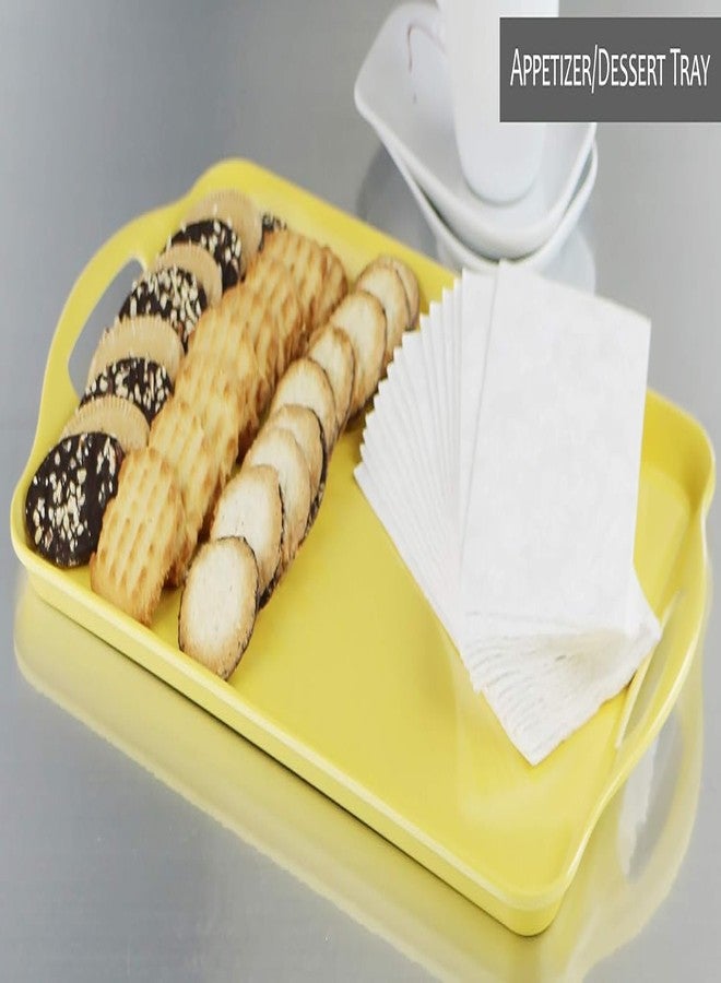 ريستون لويد صينية تقديم من الميلامين من ريستون لويد، طراز كاليبسو بيسكس، بمقابض، مستطيلة الشكل، لون ليمون، خفيفة الوزن، متينة، متعددة الاستخدامات، للاستخدام الداخلي والخارجي، والتخييم، لتقديم الطعام، لون ليمون طازج - Image 3