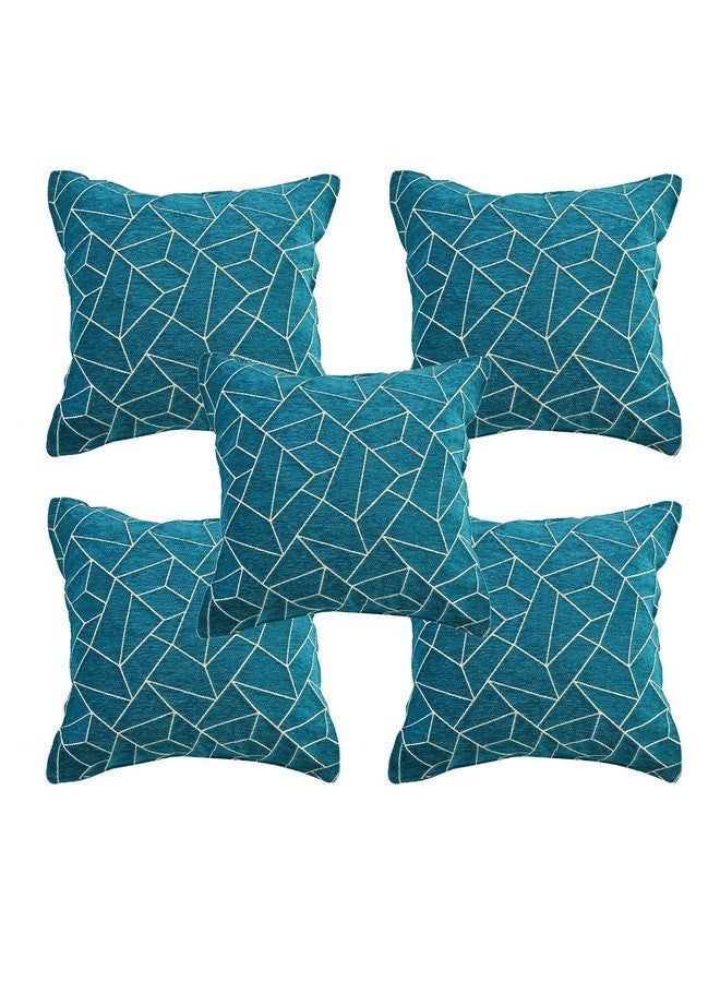 SAWNA HOMES 5 Seater Printed Sofa Cover Set with Arm Covers & Cushion Cover | Velvet Back Slip Panels for 3,1,1 Seater Sofa | Anti-Slip Washable Sofa Protectors for Living Room (17 Pcs, Sky Blue) - Image 5