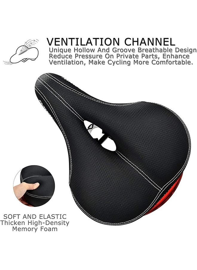Arabest Comfortable Men Women Bike Seat Memory Foam Padded Leather Wide Bicycle Saddle Cushion with Taillight, Waterproof, Dual Spring Suspension, Soft, Breathable, Universal Fit  - Image 4