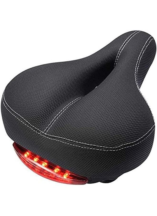 Arabest Comfortable Men Women Bike Seat Memory Foam Padded Leather Wide Bicycle Saddle Cushion with Taillight, Waterproof, Dual Spring Suspension, Soft, Breathable, Universal Fit  - Image 1
