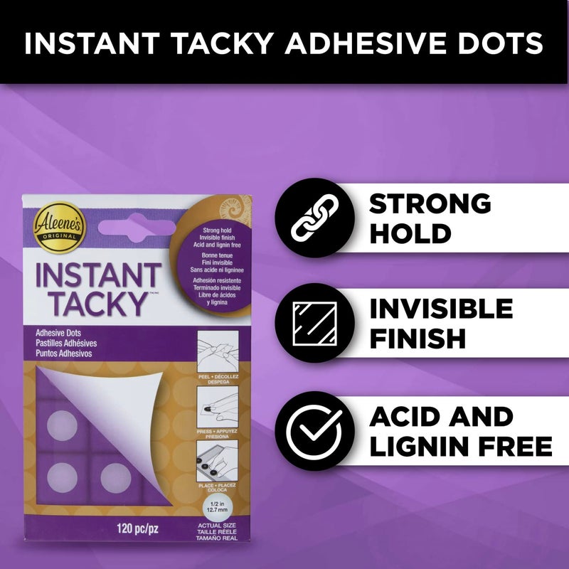 Aleene's 33187 Instant Tacky Dots, 120 Pieces, 1/2 Inch, Art, Craft, Wood - Image 3