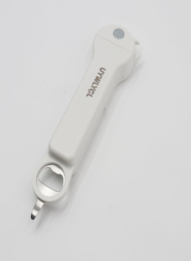 فتاحة برطمانات وزجاجات وأغطية UYWLYCL لكبار السن الذين يعانون من التهاب المفاصل وضعف اليدين، فتاحة علب مغناطيسية قابلة للسحب 7 في 1 متعددة الاستخدامات، أدوات مطبخ أصلية لفتح النبيذ (أزرق سماوي) - Image 3