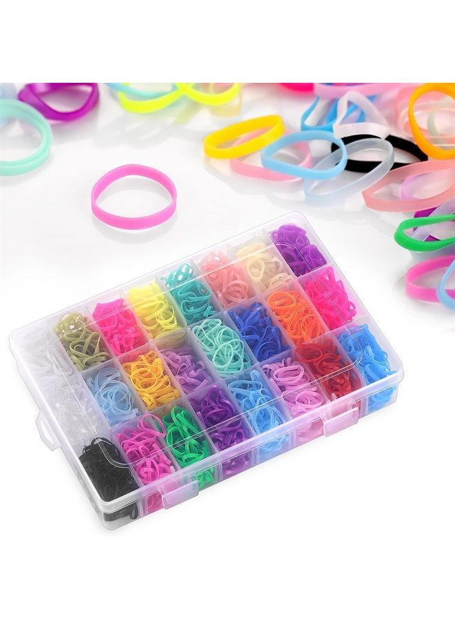 Hair Rubber Bands, 1500 Pcs Small Elastic Hair Ties with Organizer Box Colorful Hair Ties for Girls, Mini Kids Hair Elastics Baby Hair Ties for Thin or Thick Hair (24 Colors)