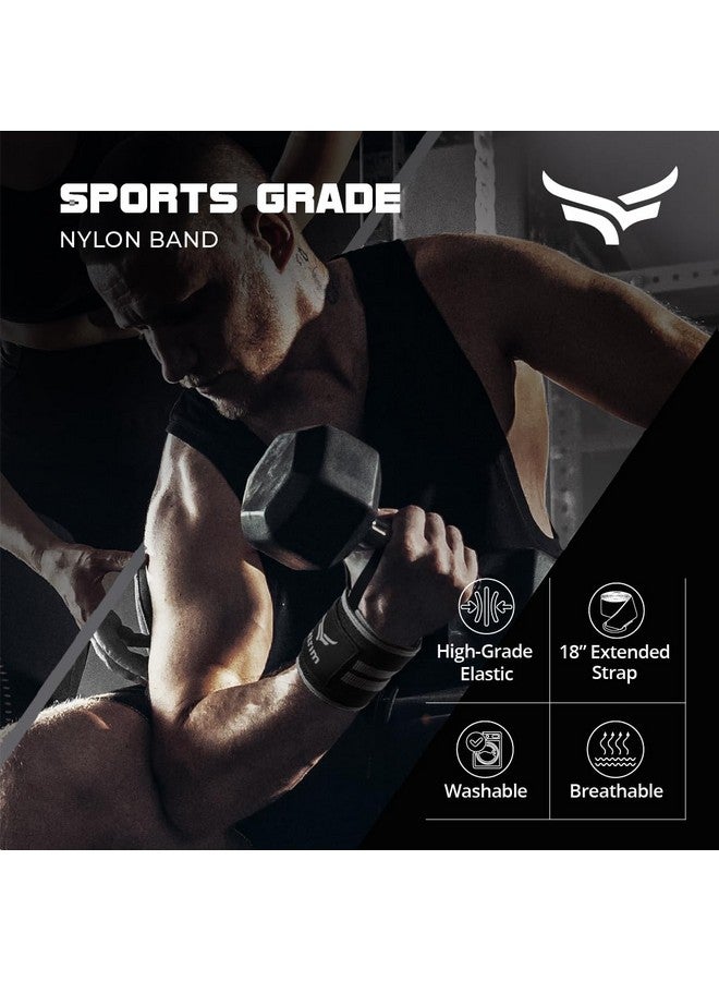 XTRIM Wrist Support for Men & Women, Wrist Band for Men, Gym Wrist Wrap, Gym Fitness Band, Gym Equipment for Home, Gym Support Accessories for Men for Hand Grip & Wrist Support Crepe Bandage (Black & Grey) - Image 5