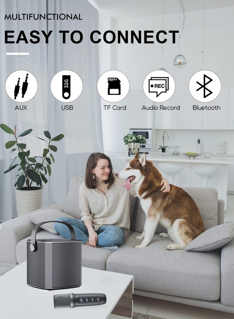 ELTRAZONE Bluetooth Karaoke Speaker  Microphone | Small Family KTV  Outdoor Karaoke System | Professional Children’s Singing Speaker | Portable Wireless Bluetooth Speaker for Parties  Events (Black) - Image 3