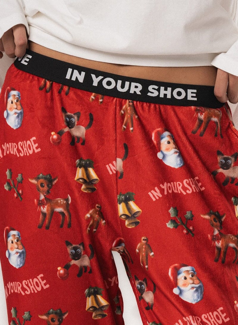 In Your Shoe Xmas Nostalgia Fluffy Pyjama Pants - Image 3