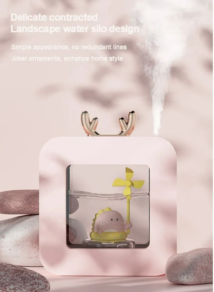 Filly Pet Gift Cat Portable Mini Air LED Light Cool Mist Aroma Oil Wireless USB Humidifier for Household Offices - Image 3