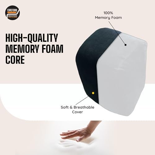 CareFoam Ultimate Memory Foam Car Neck Rest Pillow, Comfortable Rides, Superior Neck Support Cushion, Relieves Neck Pain, Black Velvet Cover | 14 x11 x5 Inch | Small Pack of 1 - Image 4