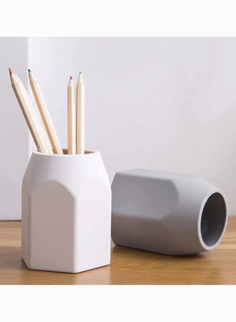 مجموعة منظم المكتب الإبداعي للمكتب والمنزل - حامل أقلام وعلبة تخزين فرش المكياج من قطعتين بتصميم فريد لنقطة القلم - Image 2