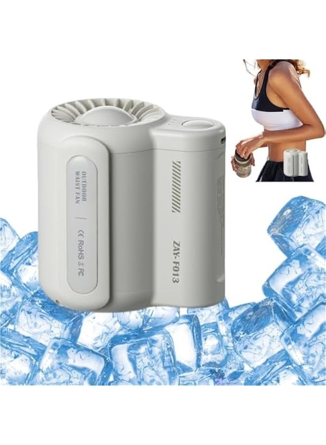 Waist Fan Under Shirt Portable Cool Clip Fan, Mini Belt Fan Clip on Waist Fan 3-speed Adjustable, 4500mAh Battery Extra-long Standby USB Rechargeable for Camping Outdoor (white, 1pcs) - Image 1