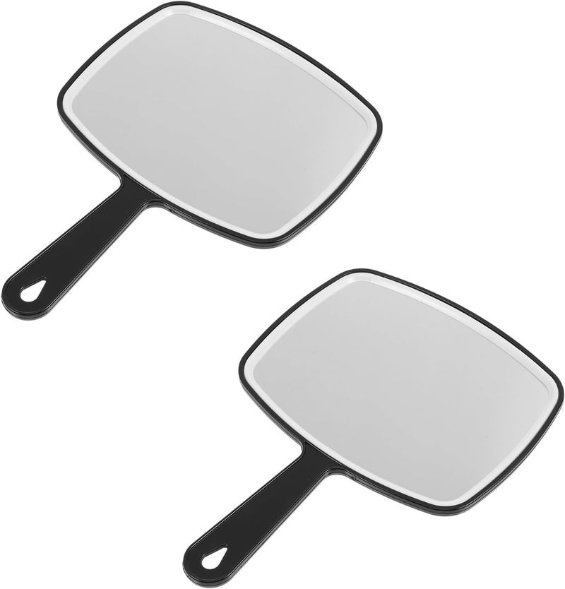 Homoyoyo 2pcs Women Handheld Makeup Mirrors Square Plastic Vanity Cosmetic Mirrors Portable Personal Beauty Tools for Travel and Home Use - Image 1