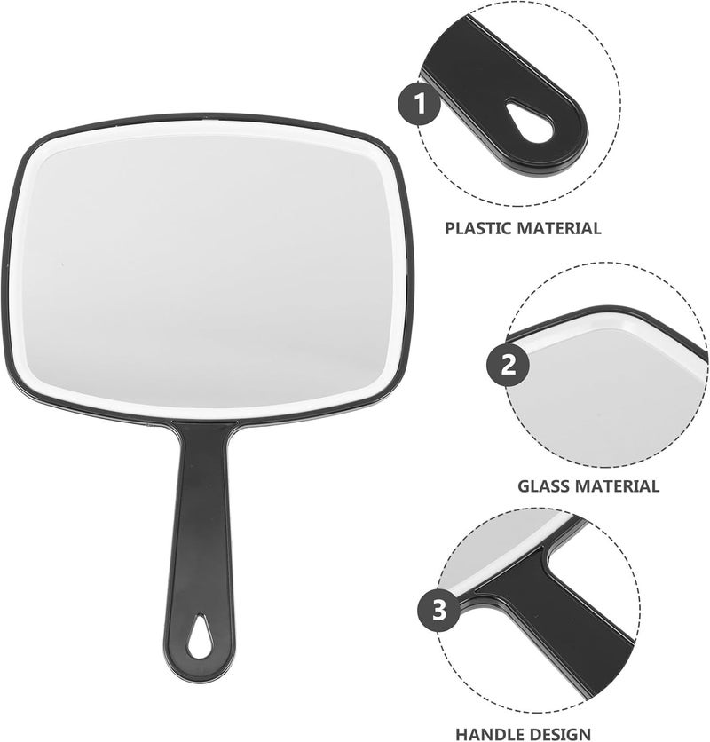 Homoyoyo 2pcs Women Handheld Makeup Mirrors Square Plastic Vanity Cosmetic Mirrors Portable Personal Beauty Tools for Travel and Home Use - Image 3