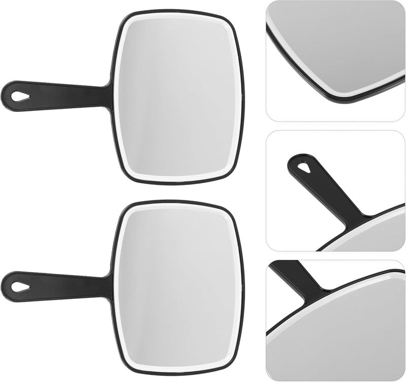 Homoyoyo 2pcs Women Handheld Makeup Mirrors Square Plastic Vanity Cosmetic Mirrors Portable Personal Beauty Tools for Travel and Home Use - Image 4