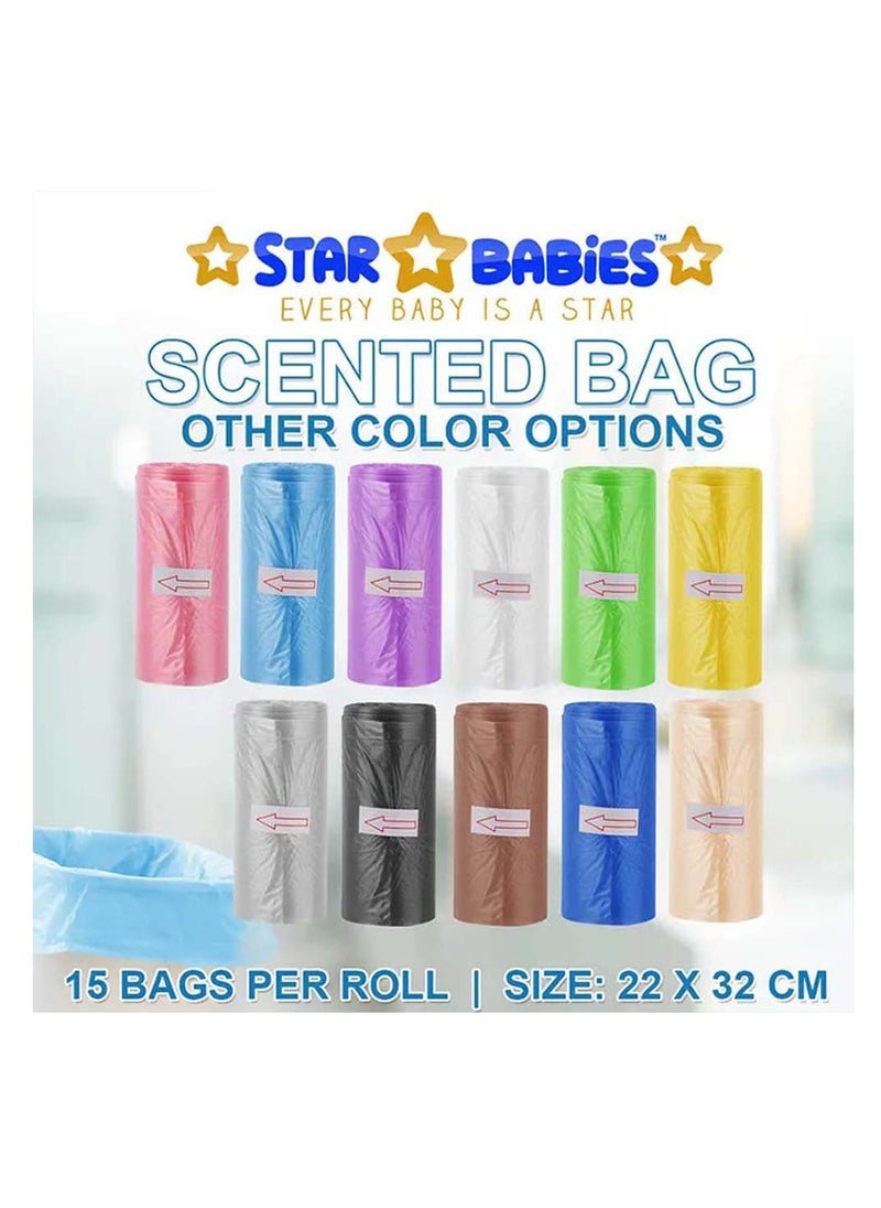 STAR BABiES Star Babies - Combo Pack of 2- Powder Puff  with Disposable Scented Bag (5 Pcs w/Dispenser) - Blue/Black  - Image 3