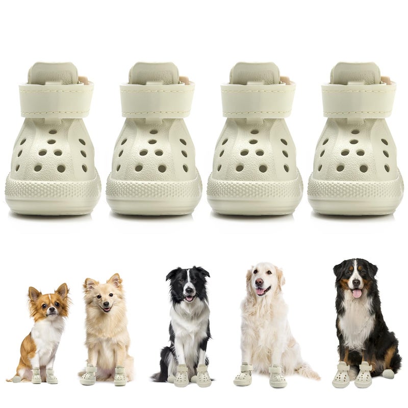 Lukovee Dog Shoes for Hot Pavement Breathable Non Slip Dog Sandals with Reflective Stripes Easy ON Off EasyClean Summer Outdoor Pet Boots for Small Medium Large Dogs White Size 1 - Image 2