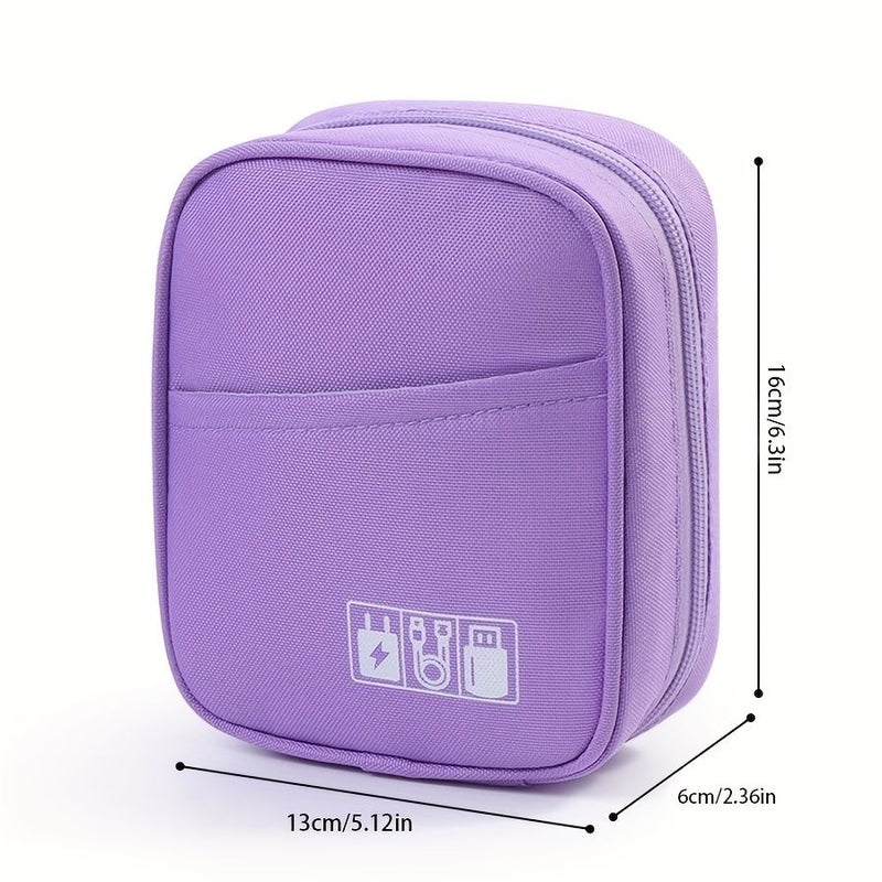 Purple Digital Organizer Case For Tablets Shockproof Cables Adapters Earphones Holder Travel Storage Bag - Image 2