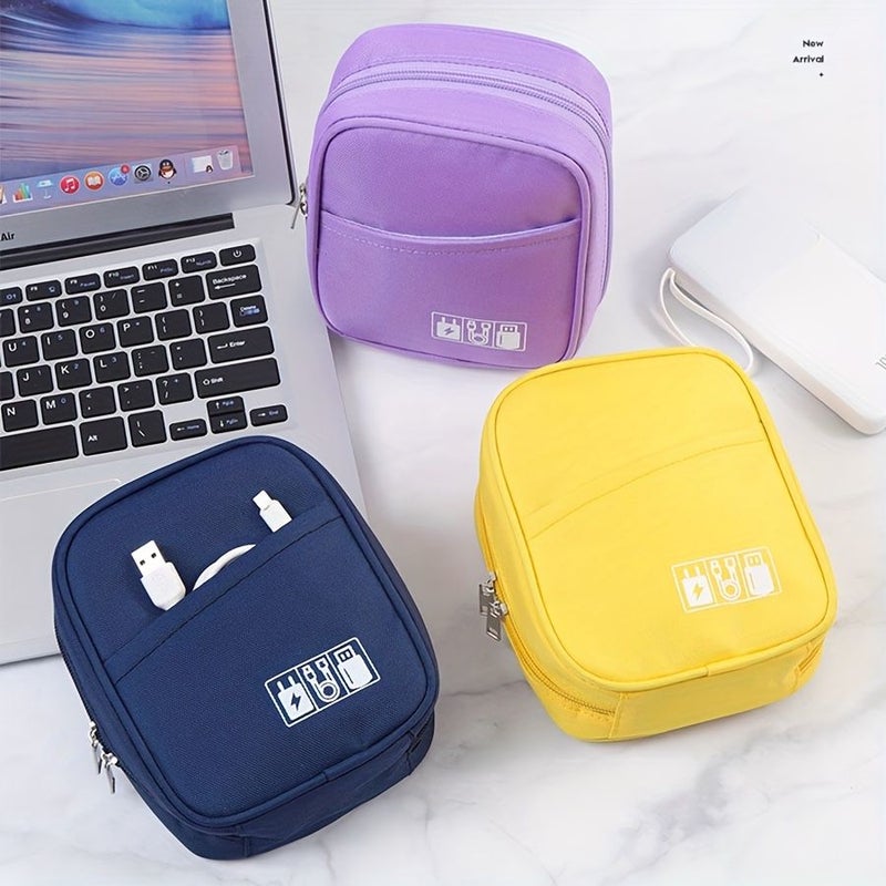 Purple Digital Organizer Case For Tablets Shockproof Cables Adapters Earphones Holder Travel Storage Bag - Image 1