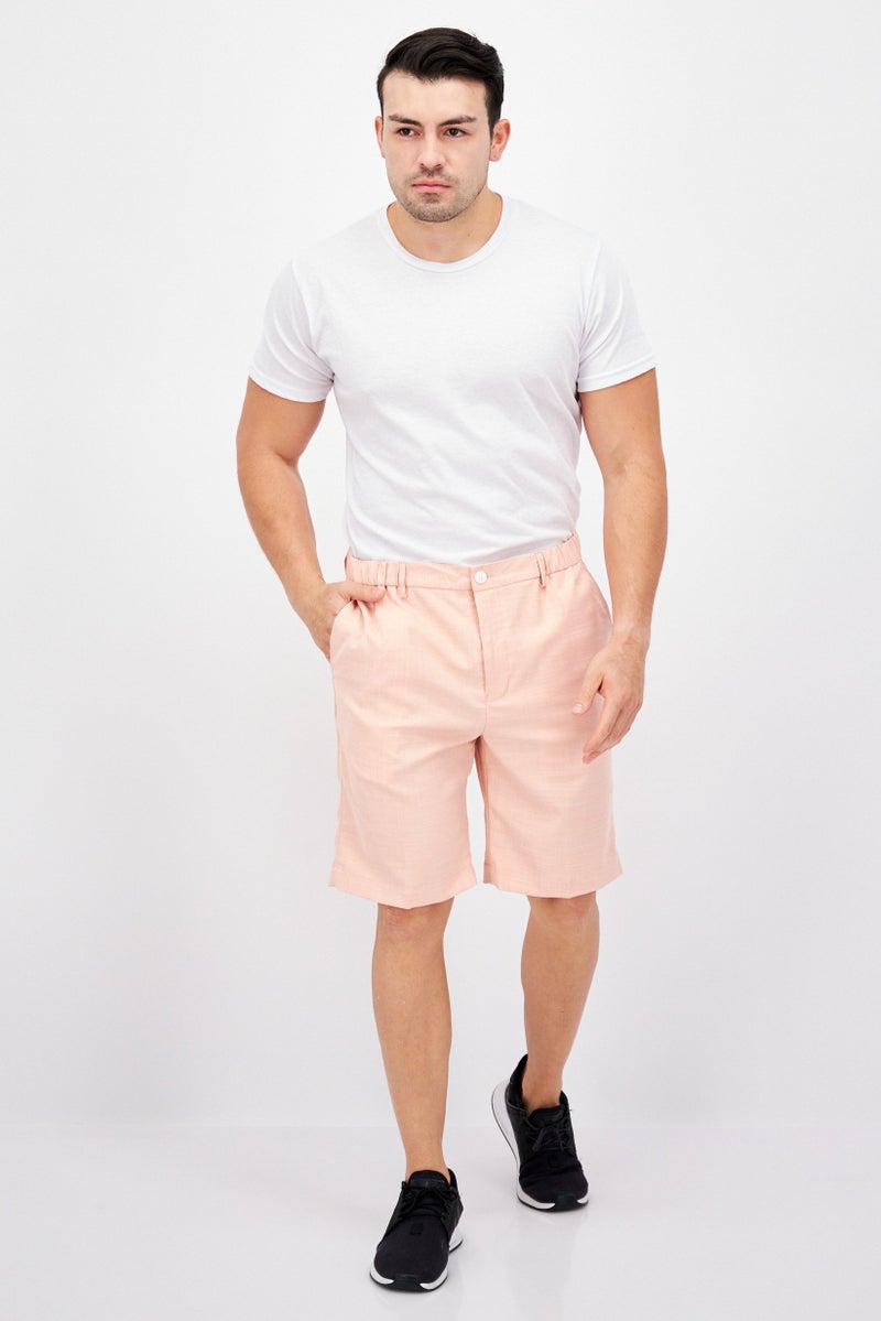 Sorbino Men Solid Chino Shorts, Pink - Image 4