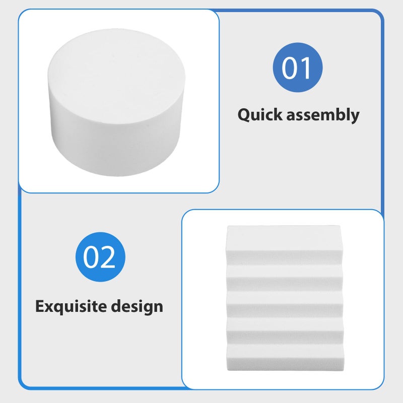 White Foam Photography Background Props Ladder Cylinder Set for Jewelry Cosmetics Photo Studio - Image 4