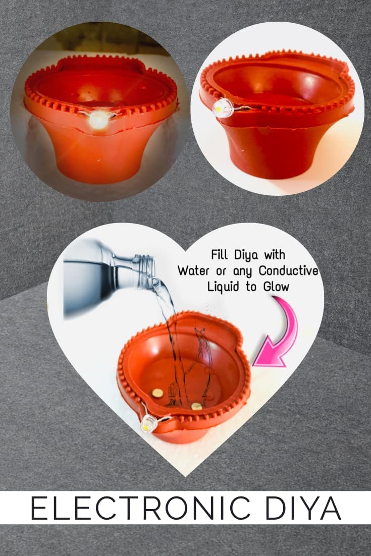 Rendrops RENDROPS Water Sensor LED Diya for Home Decoration Artificial Diyas with LED Light Battery Diya with Sensor Light for Diwali Decoration Diya Set Pack of 12 12  - Image 4