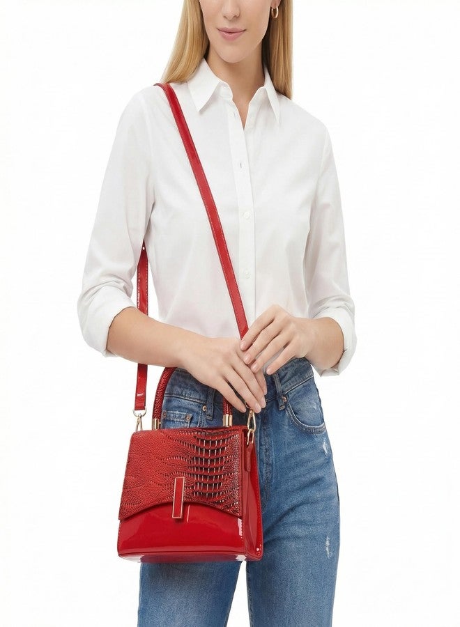 JHVYF Women Small Crossbody Bags Shoulder Bag Classic Satchel Handbags Ladies Cute Purses Satchels bag mini purse for women Red - Image 2