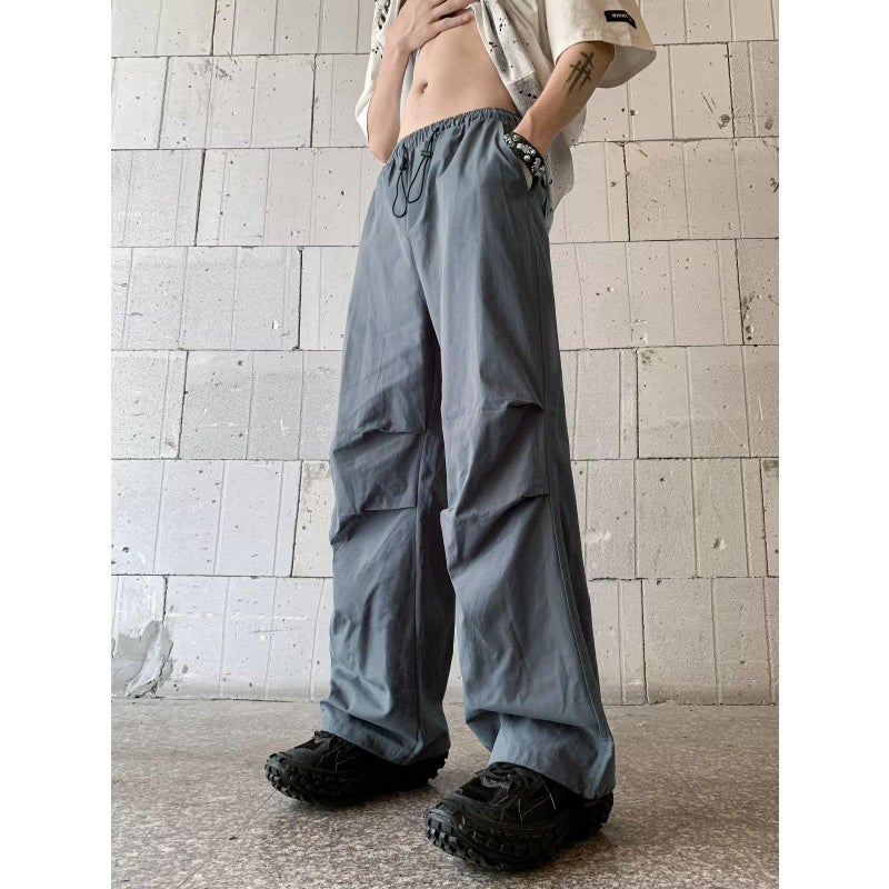 Generic Quick-dry Paratrooper Pants Men Summer Loose Casual Trousers Grey 