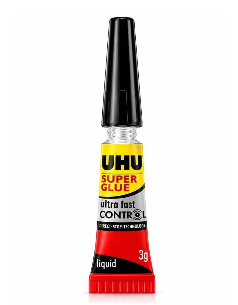 UHU Super Glue Ultra Fast Control Liquid 3g | Precision No-Drip Instant Adhesive | Strong Multipurpose Glue for Ceramic, Metal, Wood, Rubber, Porcelain & Hard Plastics - Image 2