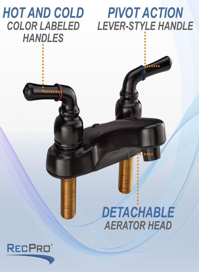 ريكرو حنفية حمام RecPro مقاس 4 بوصات | حنفية RV | سلسلة Designer من النحاس الأسود | أسود - Image 4