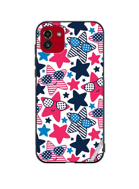Protective Case Cover For Samsung Galaxy A03 Star Pattern Vector Design Multicolour