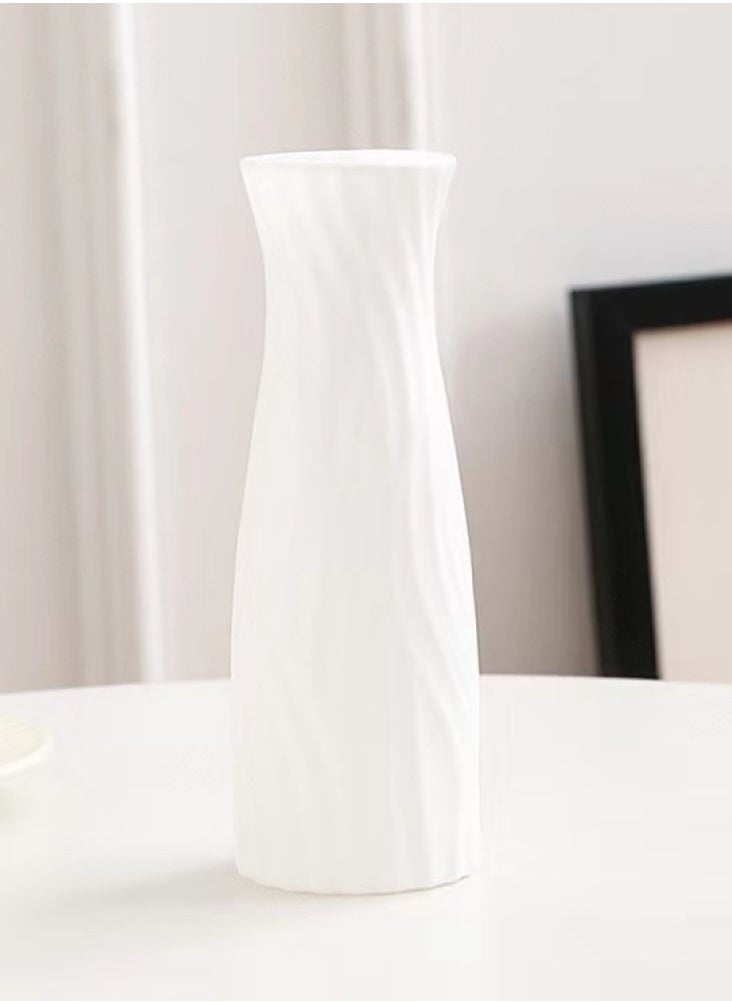 Kutis 1-Piece Nordic Style Vase Modern Decorative Flower Vase White 7x20.5 Centimeter  - Image 1