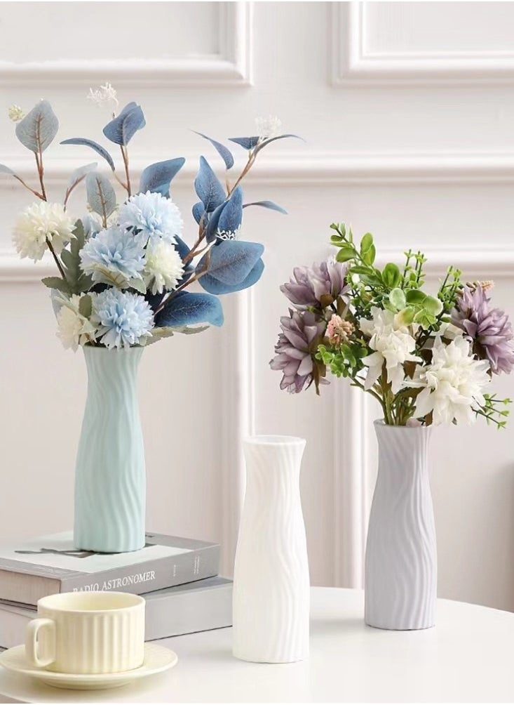Kutis 1-Piece Nordic Style Vase Modern Decorative Flower Vase White 7x20.5 Centimeter  - Image 2