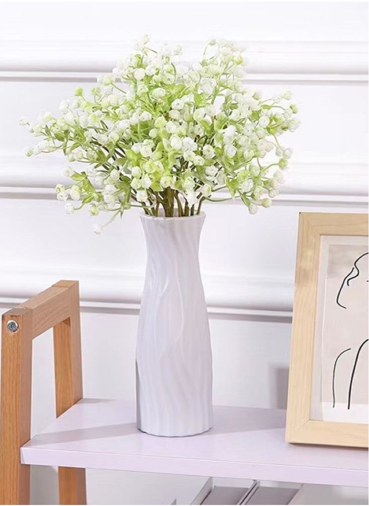 Kutis 1-Piece Nordic Style Vase Modern Decorative Flower Vase White 7x20.5 Centimeter  - Image 3
