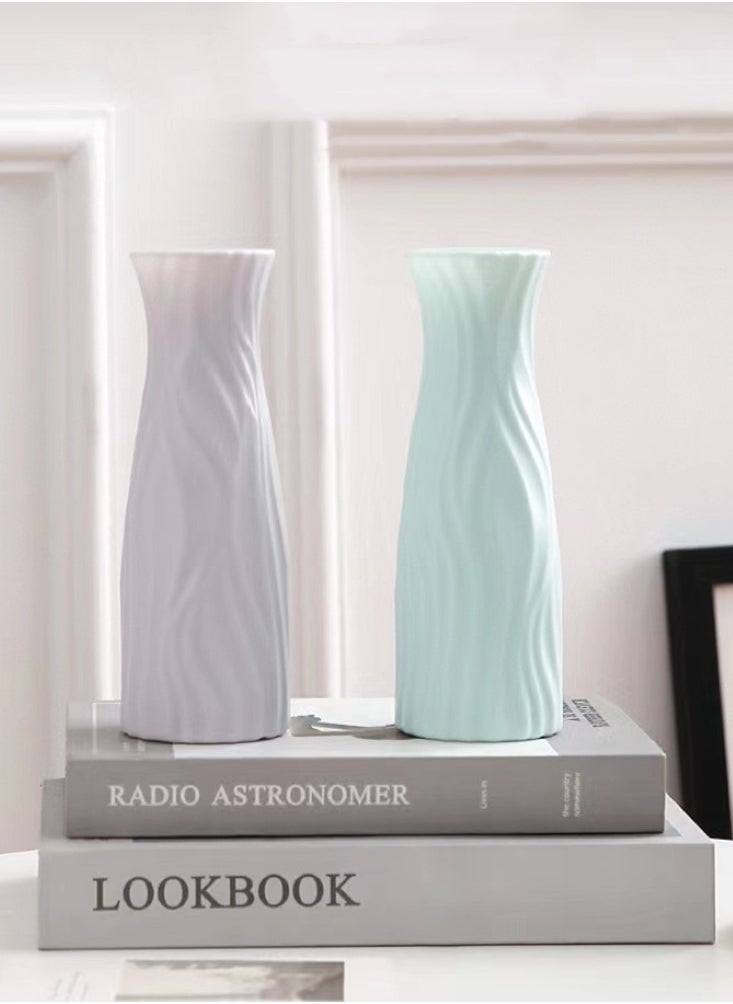 Kutis 1-Piece Nordic Style Vase Modern Decorative Flower Vase White 7x20.5 Centimeter  - Image 4