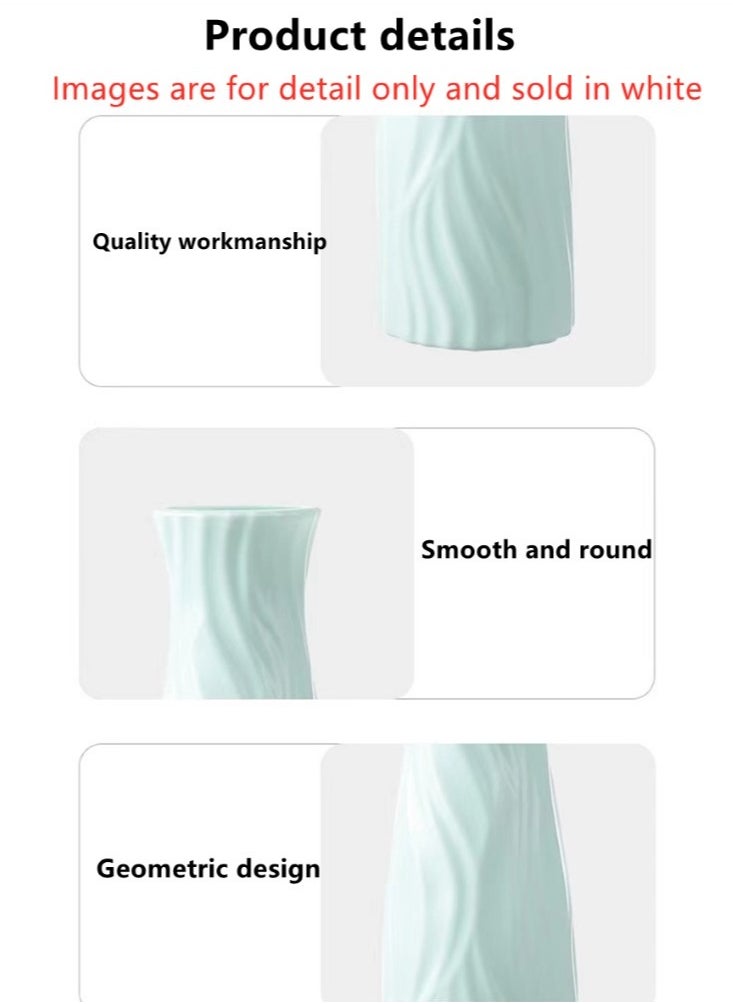 Kutis 1-Piece Nordic Style Vase Modern Decorative Flower Vase White 7x20.5 Centimeter  - Image 5