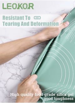 2 Pcs Silicone Baking Mat, Reusable Nonstick Bakeware Mats with Rolling Pin, Food Grade Silicone Dough Rolling Mat For Making Cookies, Multipurpose Mat, Countertop Mat, 40*60CM Green - pzsku/ZCE925C5A3A845445D644Z/45/_/1722332892/8f887a9b-d16a-4502-b55a-389e27cbea99